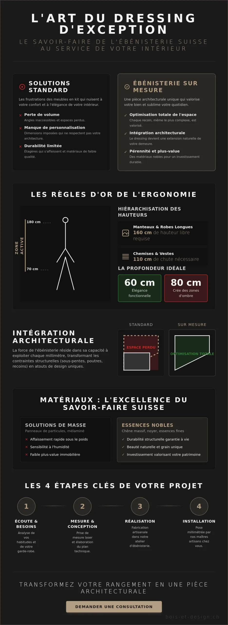 Aménagement intérieur de dressing : Guide complet pour un espace sur mesure d'exception