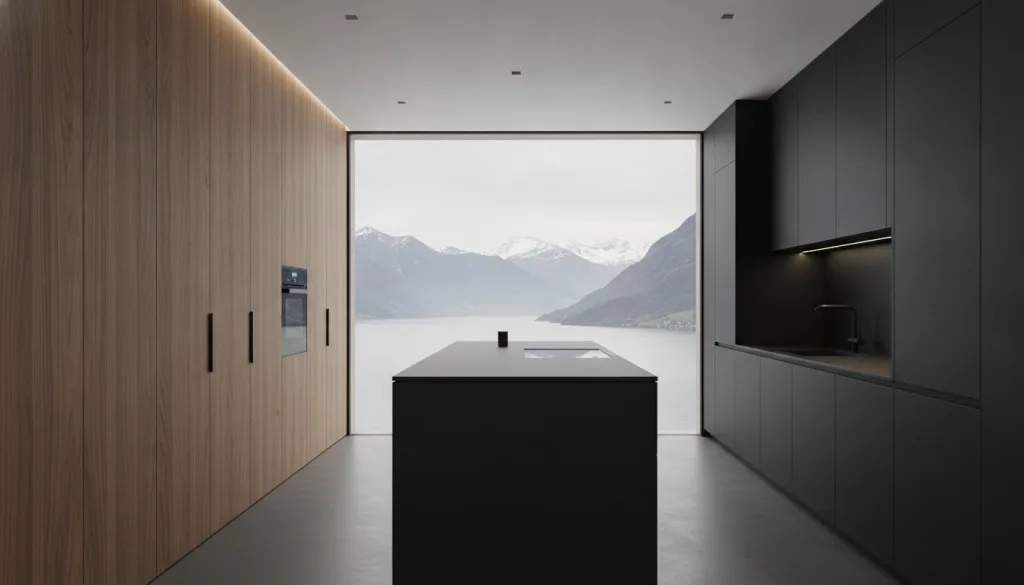 Cuisine en bois et noir design : l’élégance du sur-mesure en Suisse en 2026