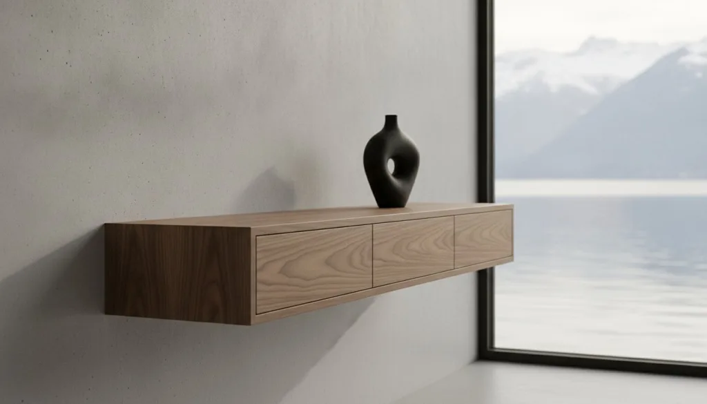 Console d'entrée en bois sur mesure : l'élégance de l'ébénisterie suisse