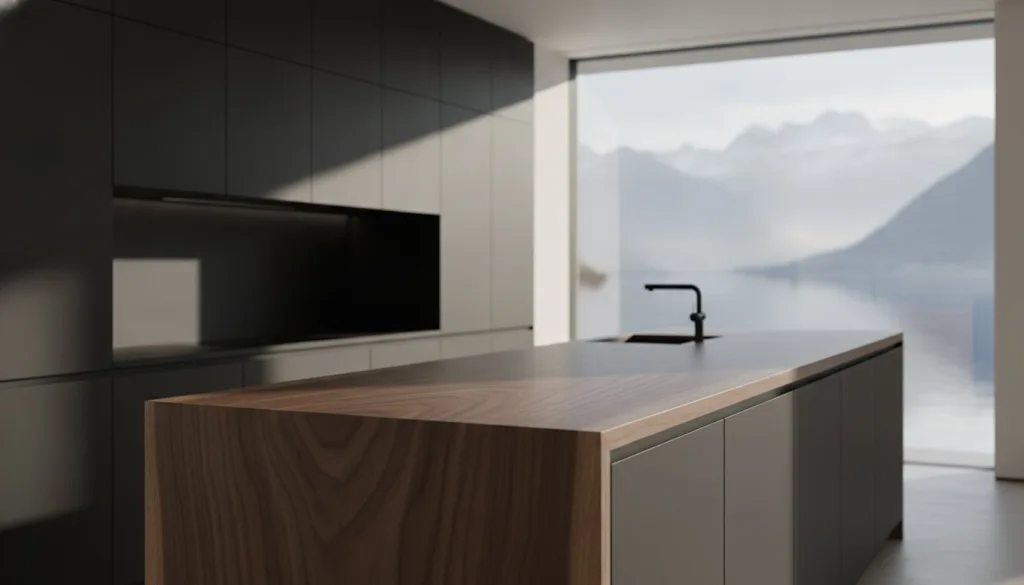 Cuisine design en bois massif : l'excellence de l'ébénisterie suisse