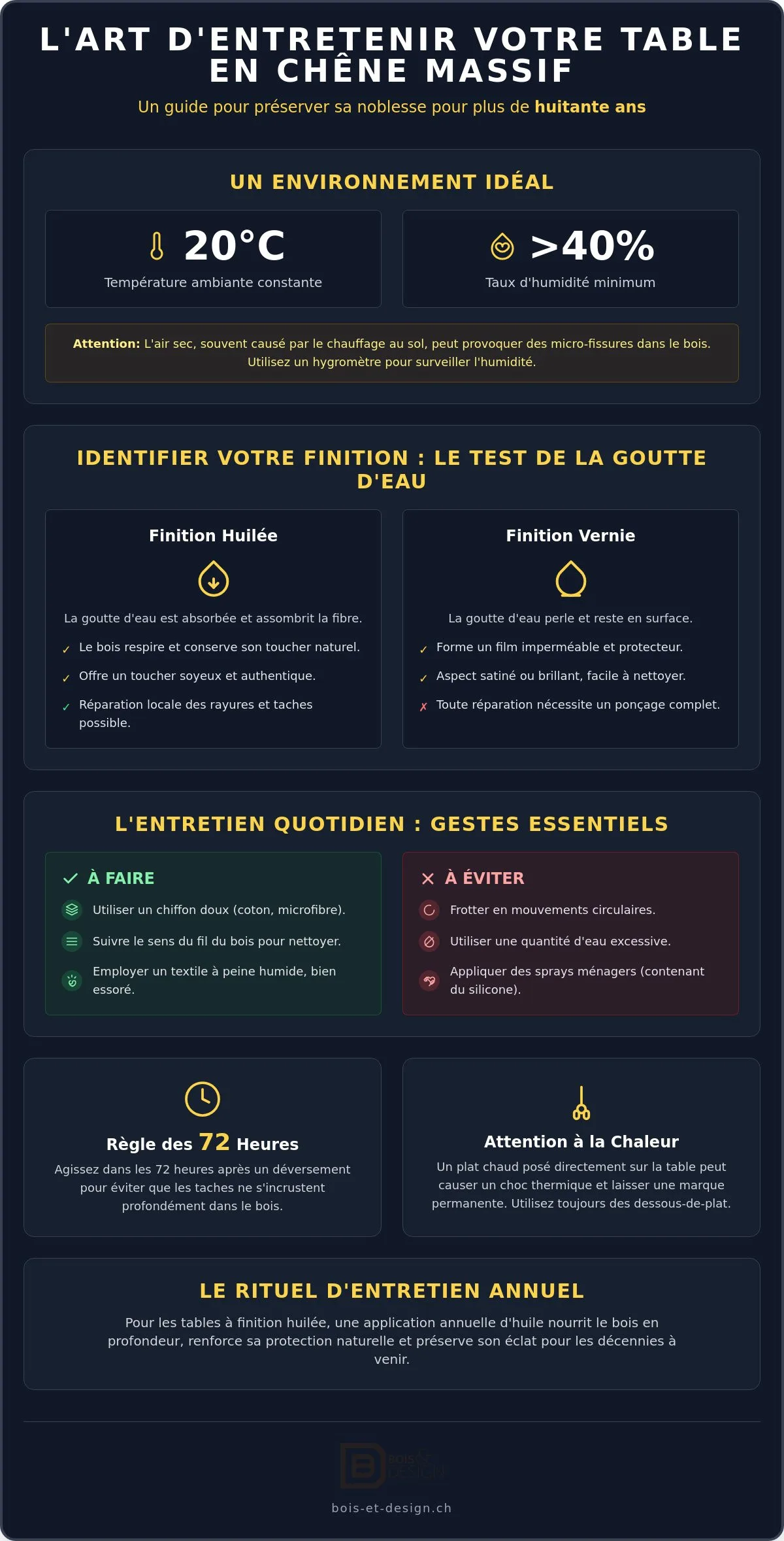 Entretien d une table en chêne massif : le guide de l ébéniste pour une longévité d exception