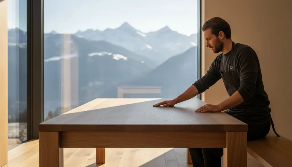 Table en bois massif sur mesure : l'excellence de l'ébénisterie suisse pour votre intérieur