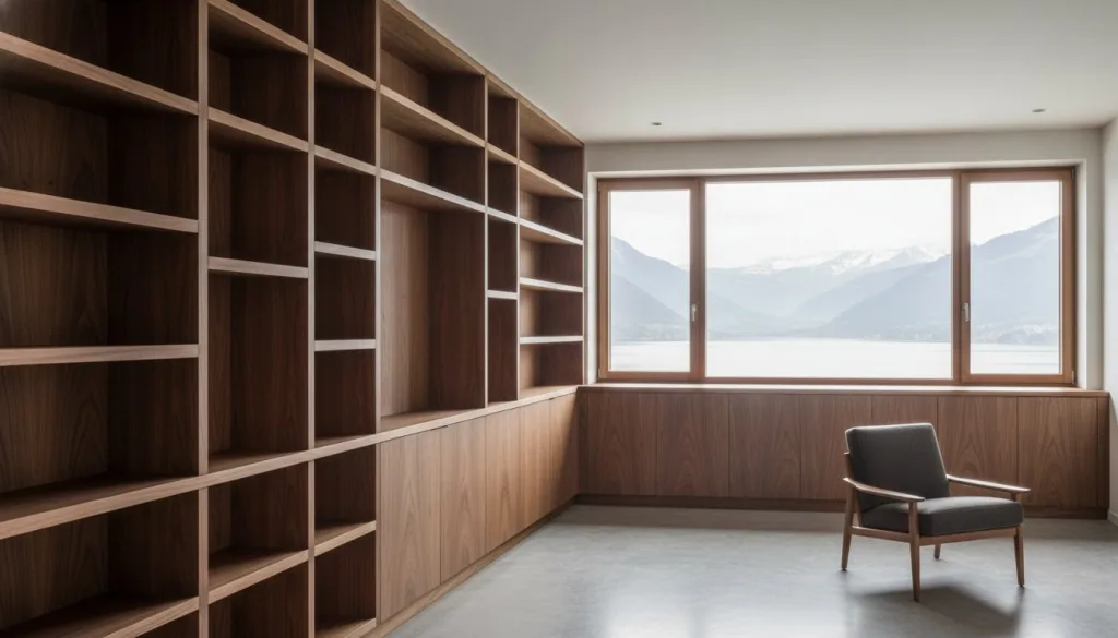 Bibliothèque murale sur mesure en bois : l'excellence de l'ébénisterie suisse