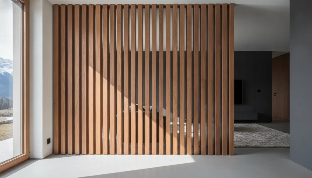 Claustra intérieur en bois sur mesure : l’élégance architecturale suisse