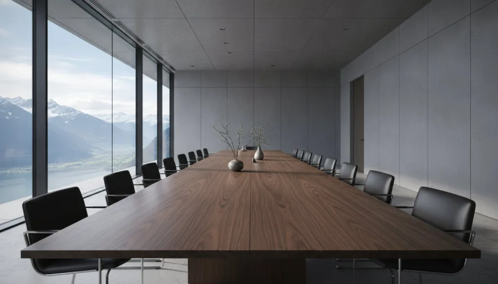 Fabrication de table de conférence sur mesure : l’excellence de l’ébénisterie suisse