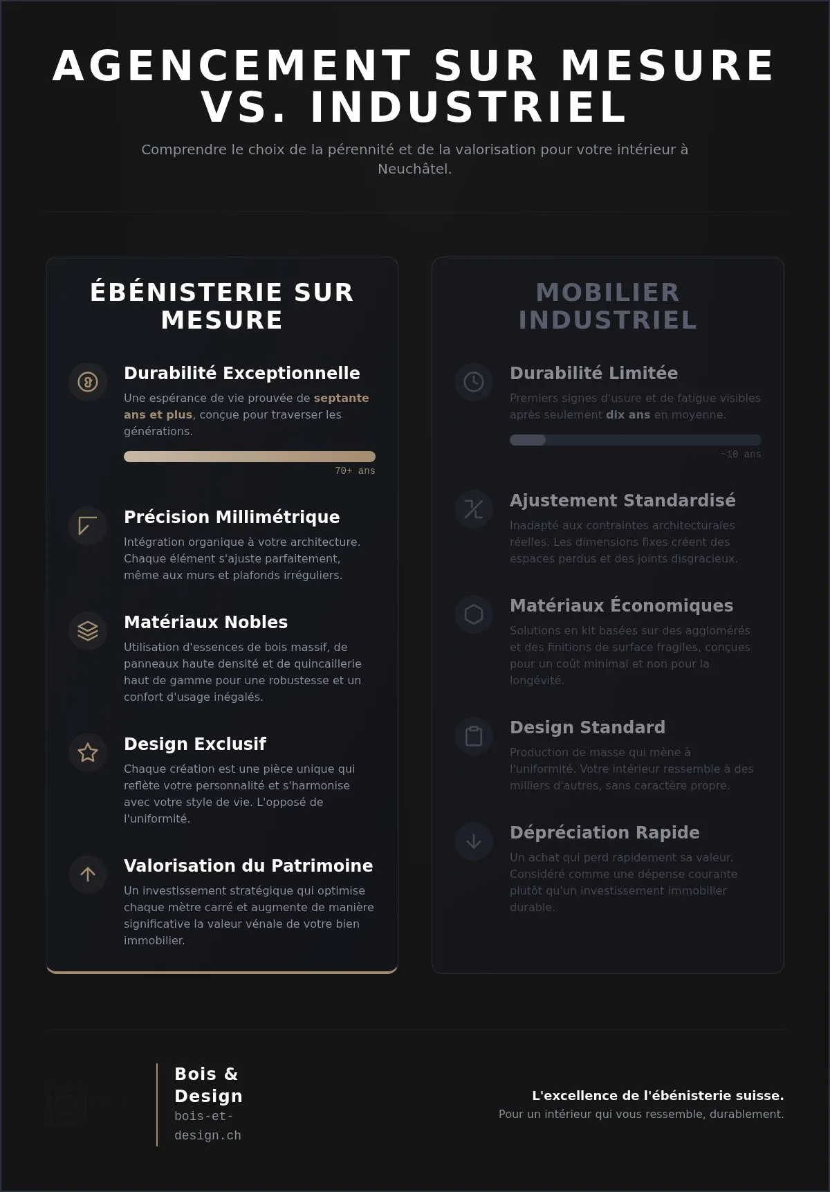 Agencement intérieur à Neuchâtel : L'excellence du sur-mesure suisse