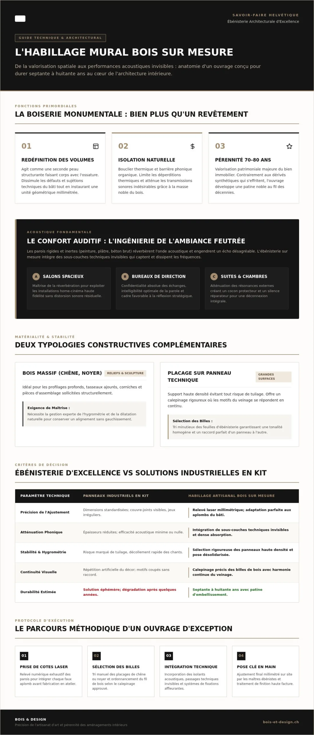 Habillage mural bois sur mesure : l'excellence de l'ébénisterie suisse pour votre intérieur