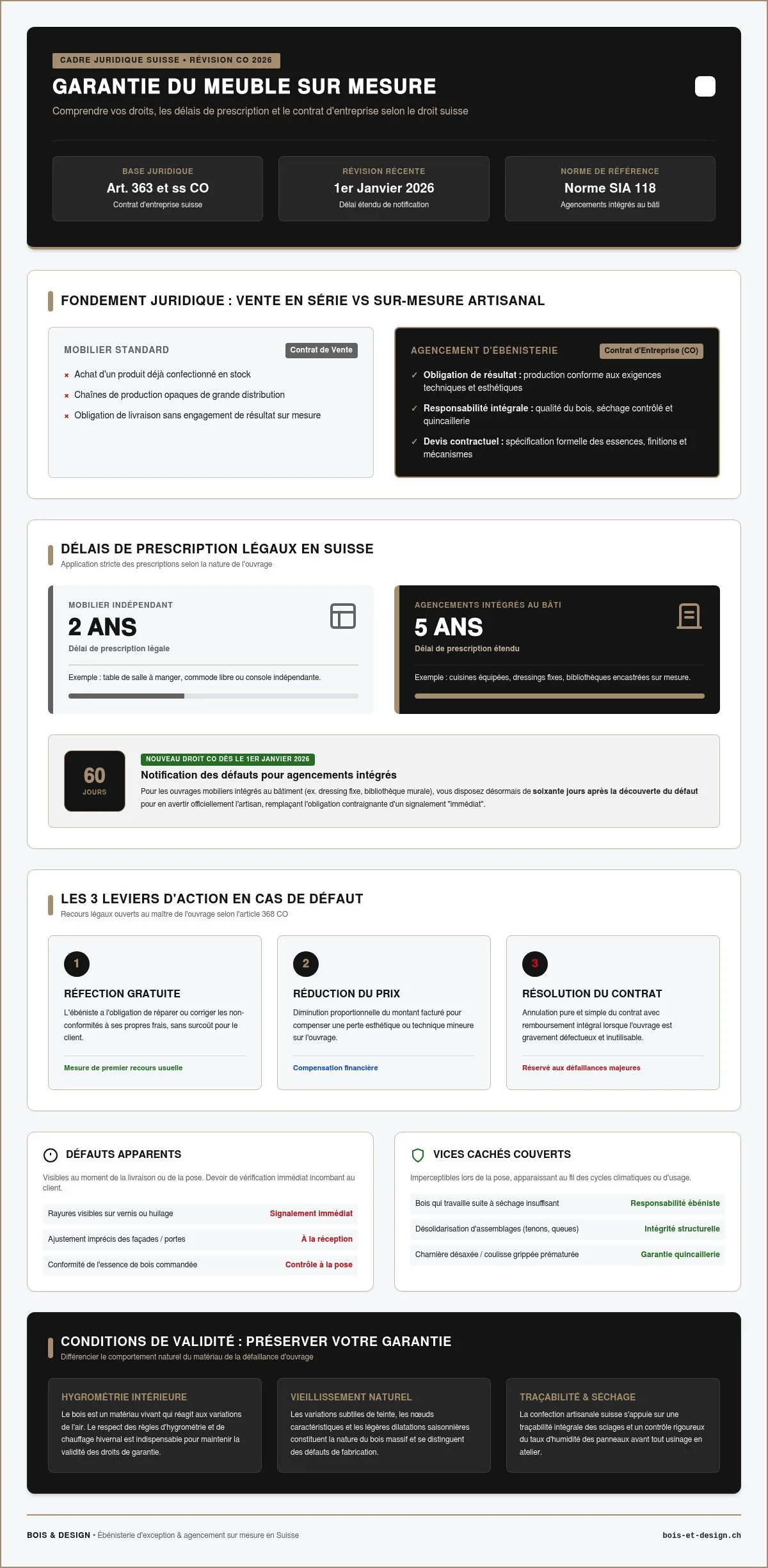 Garantie pour un meuble sur mesure : tout savoir sur vos droits et l'excellence suisse