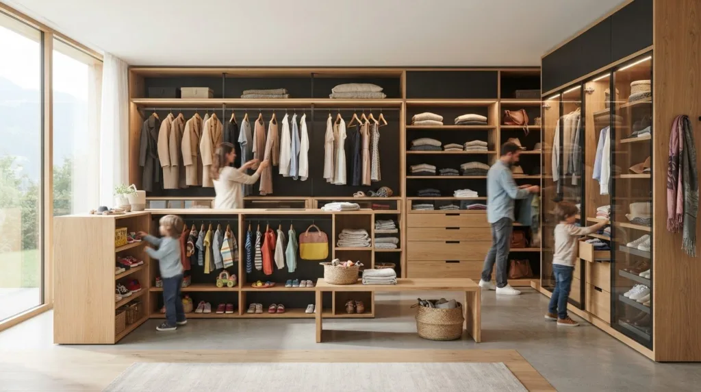 Créer un dressing familial fonctionnel : organiser le rangement de chacun