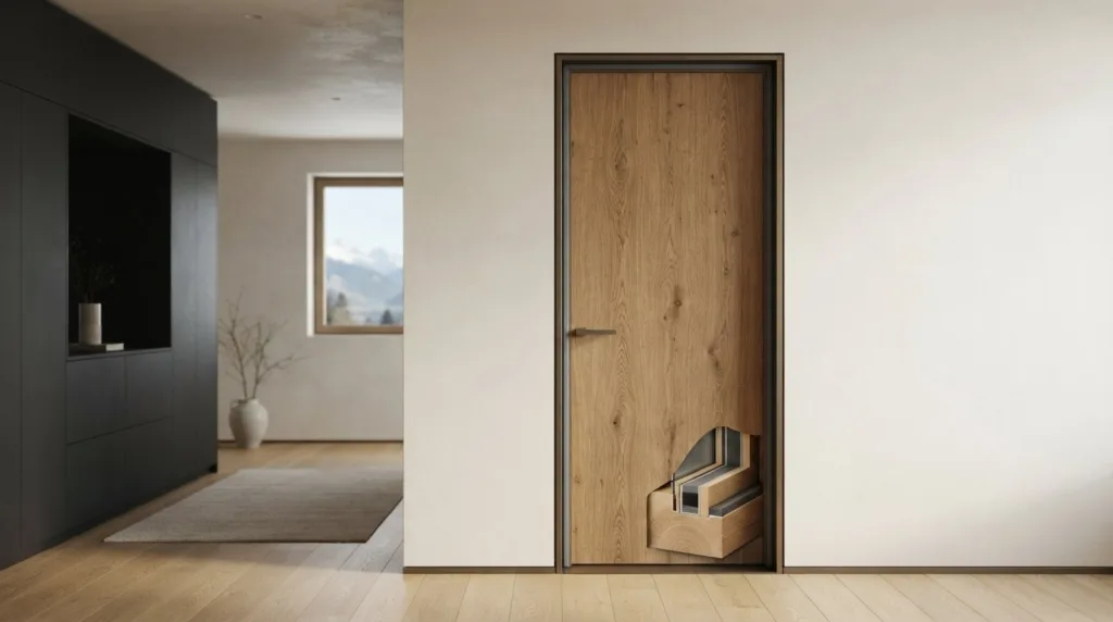 Porte d’intérieur en bois massif pour mieux isoler du bruit